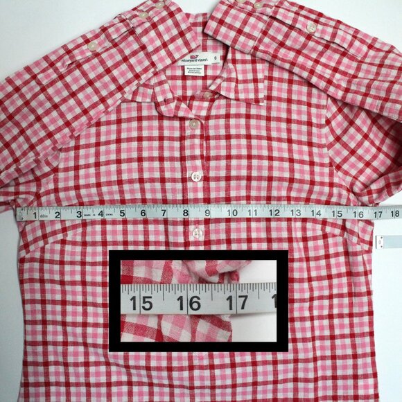 Vineyard Vines Size 0 Women's Long Sleeve Plaid 1/2 Button Front Blouse or Shirt - Picture 6 of 12